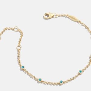 New- BaubleBar Fine- Yasmine 18K Gold Plated Bracelet
Color: Blue Zircon